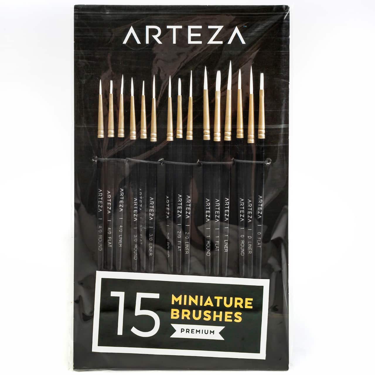 Arteza® 15 Piece Handmade Taklon Miniature Detail Brush Set